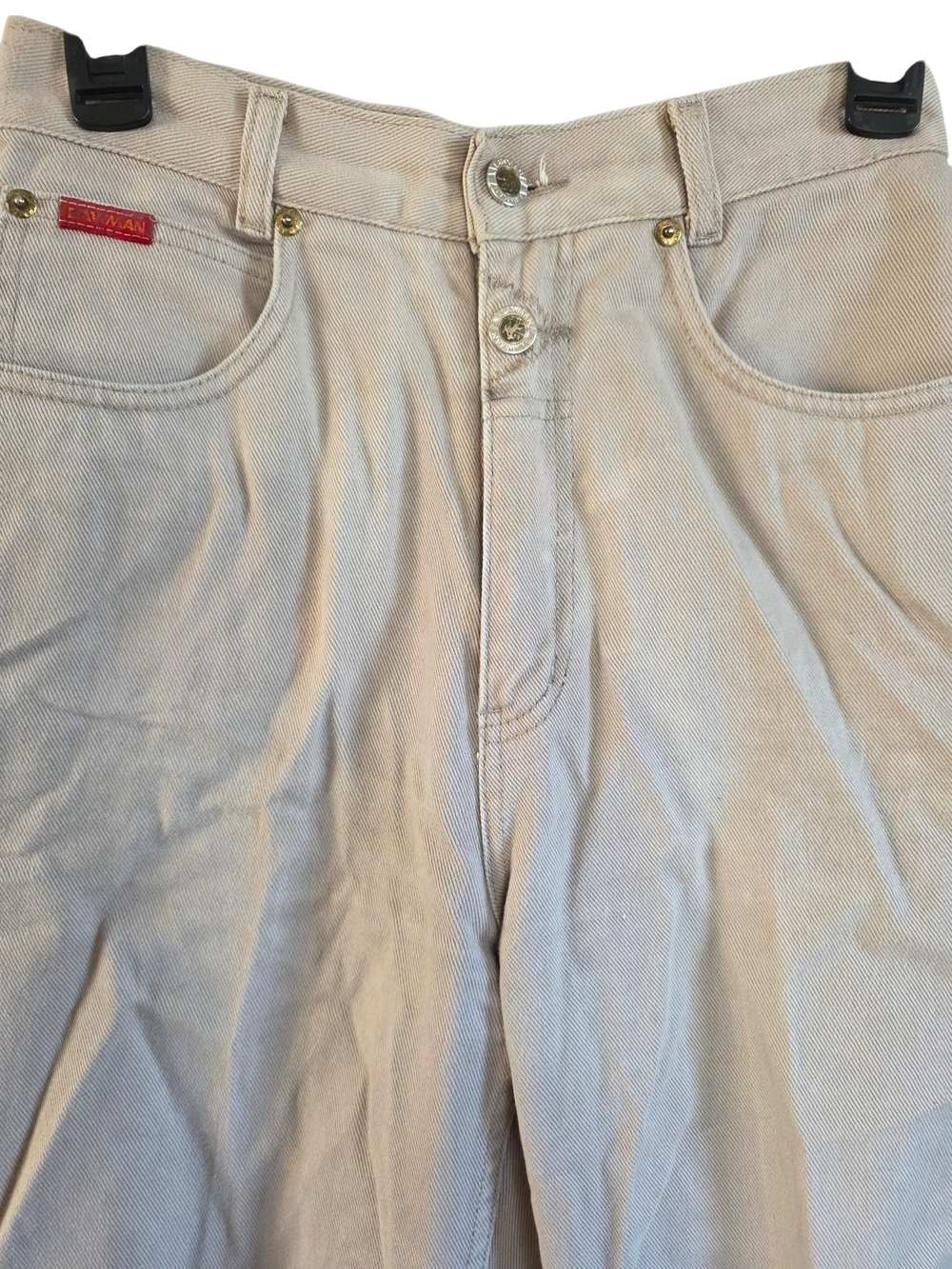 Lawman Western  Boot Cut Jeans in Light Tan with Western Patch - Picture 2 of 7